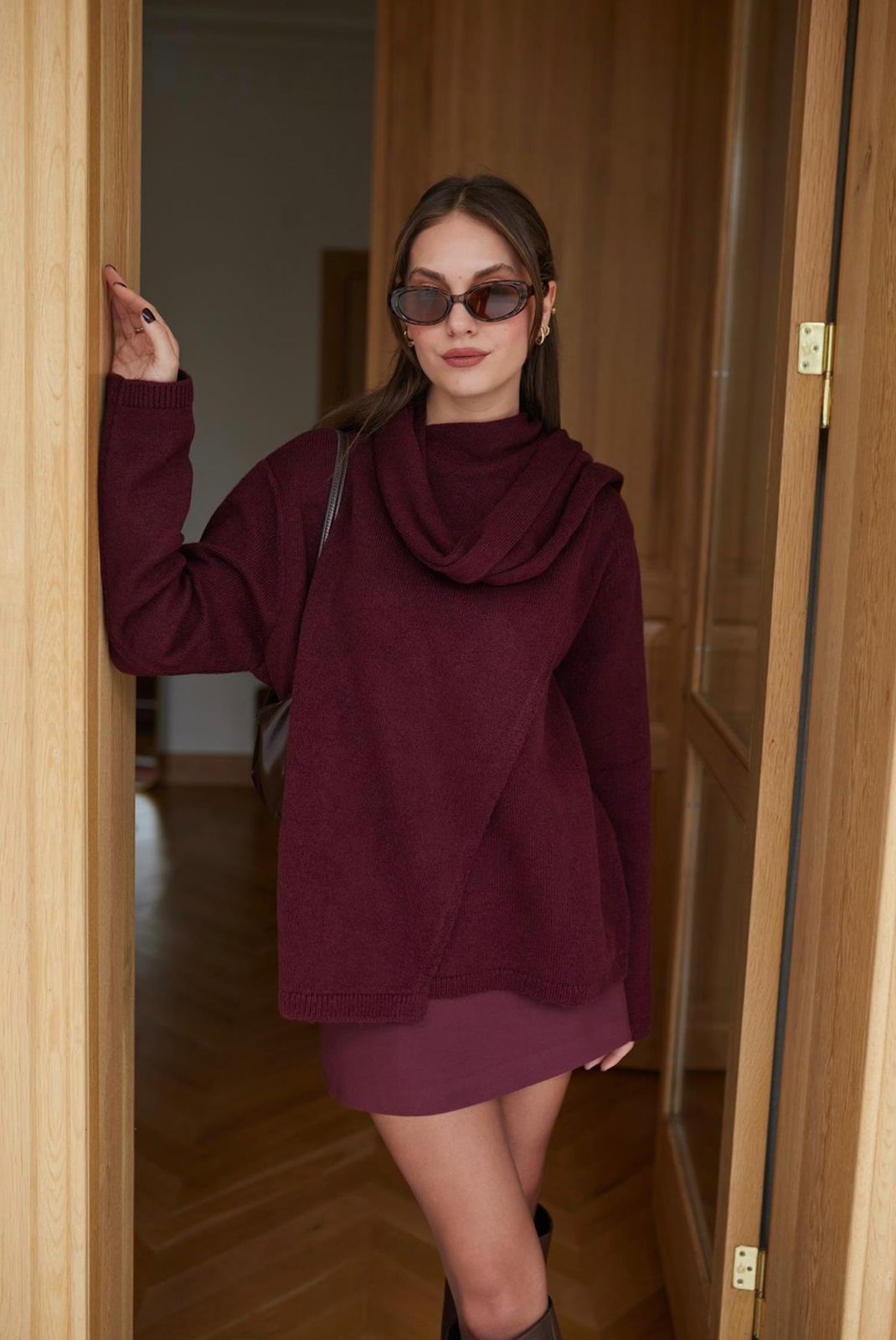 Burgundy Scarf Knit