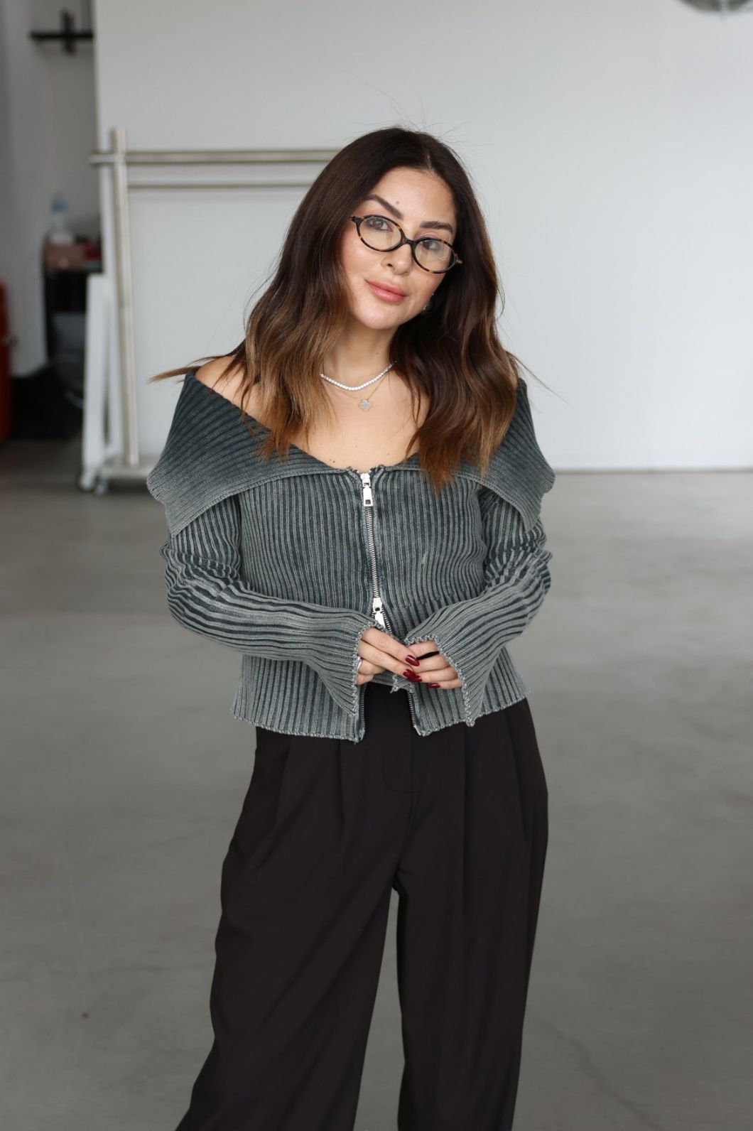 Grey Zipper Pullover