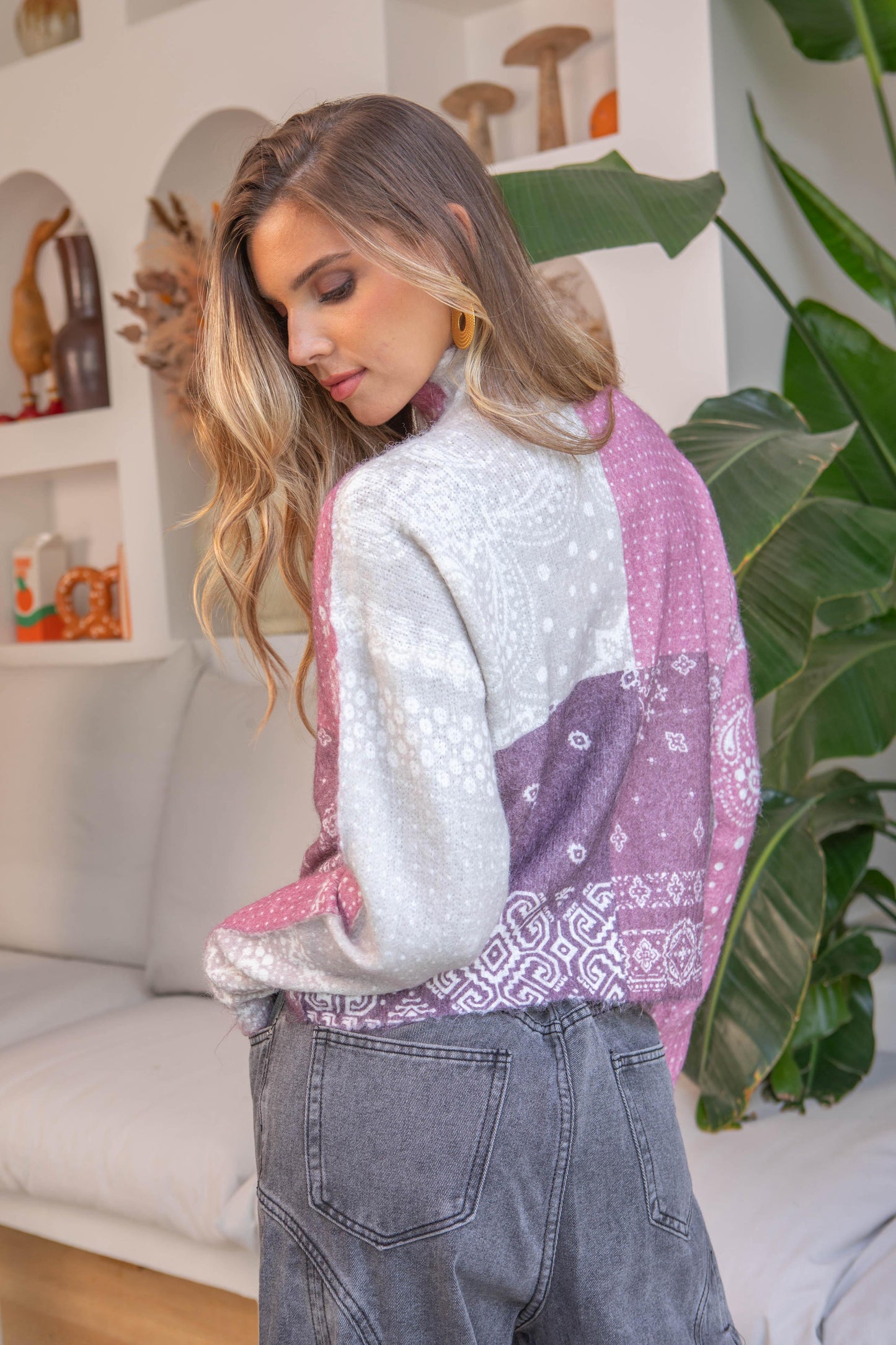Purple Bandana Knit