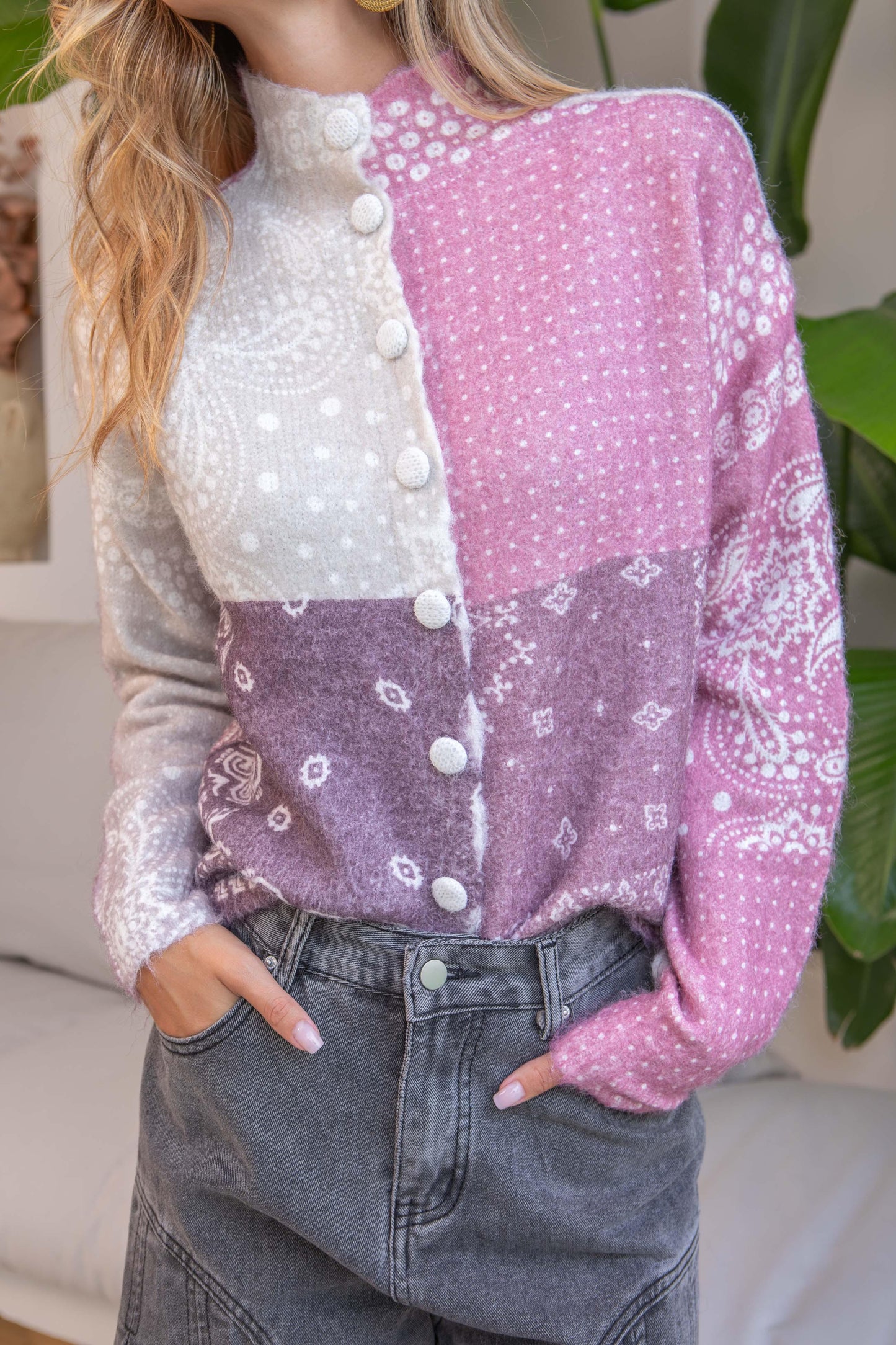 Purple Bandana Knit