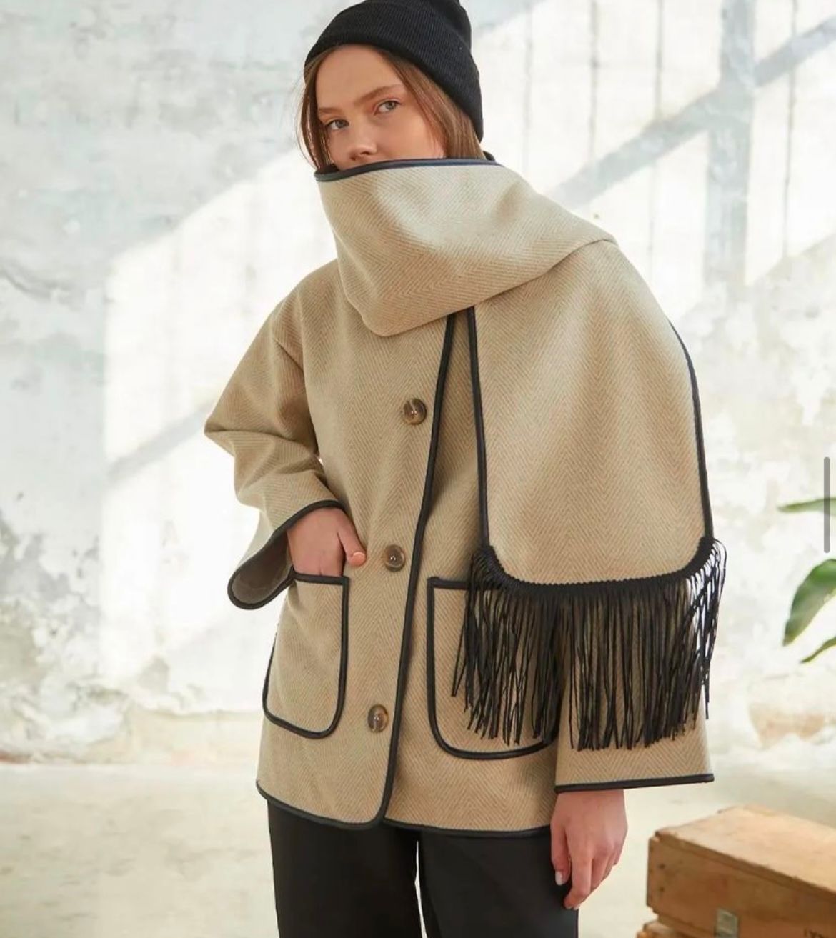 Jacket Beige + Scarf