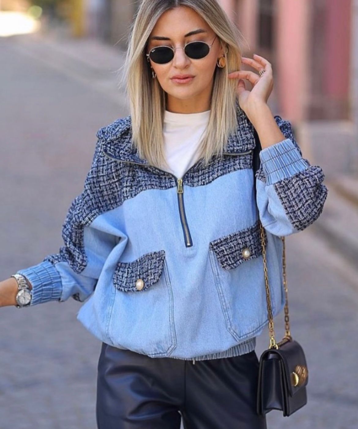 Denim Sweater