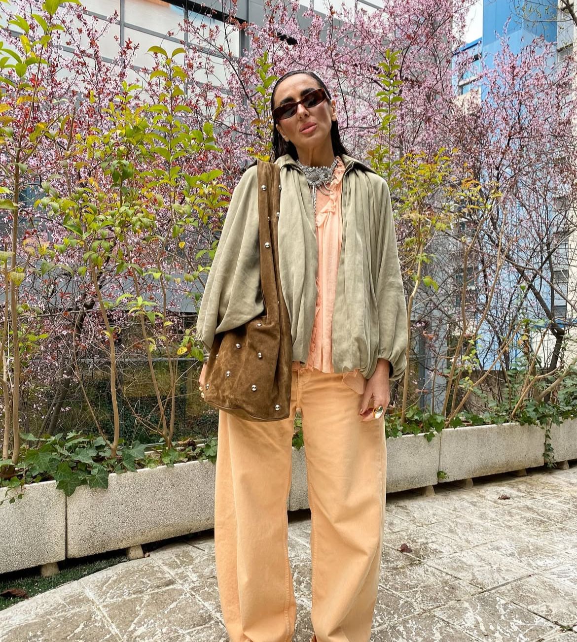 Olive Bomber Silk
