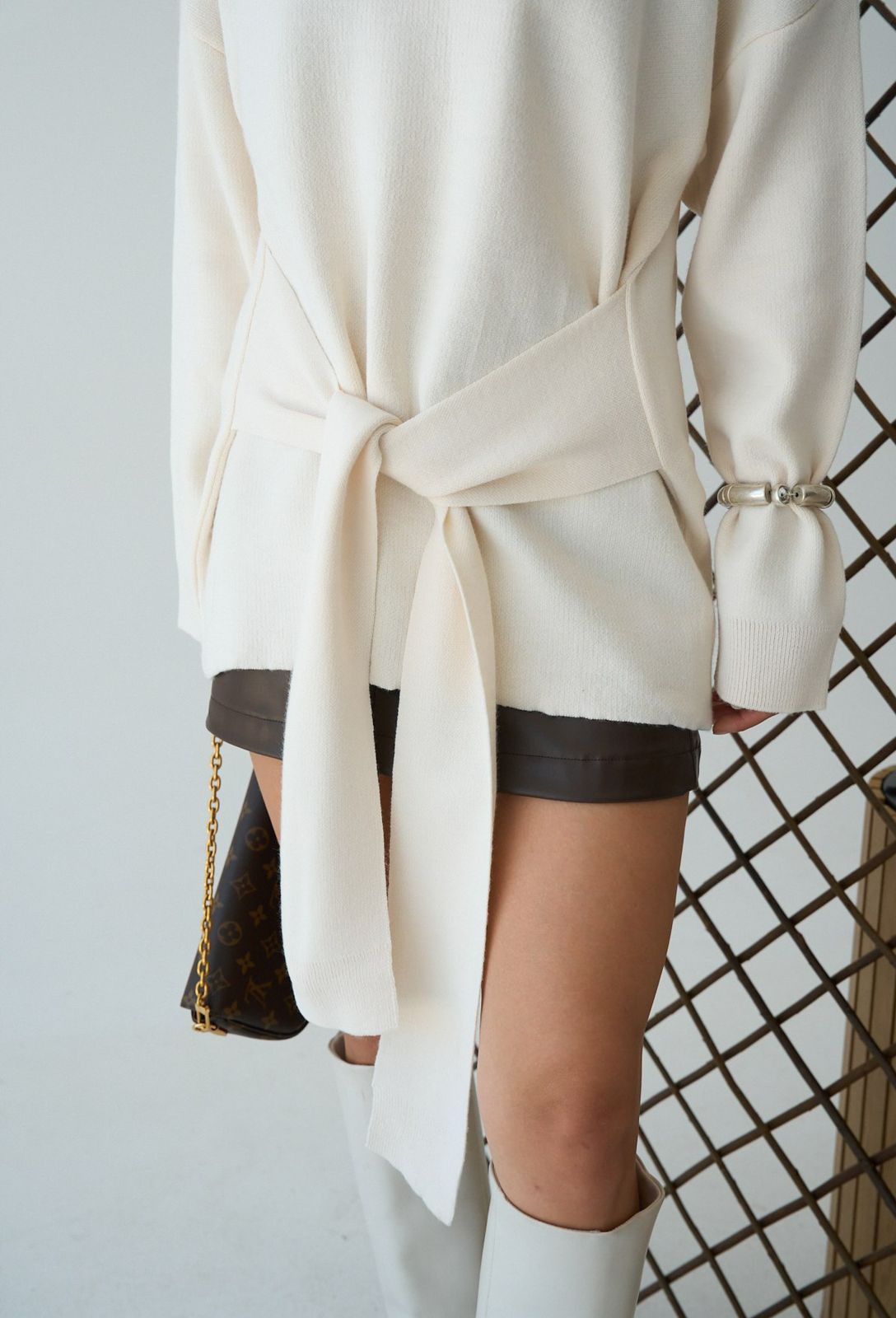 Knit Off White Belt