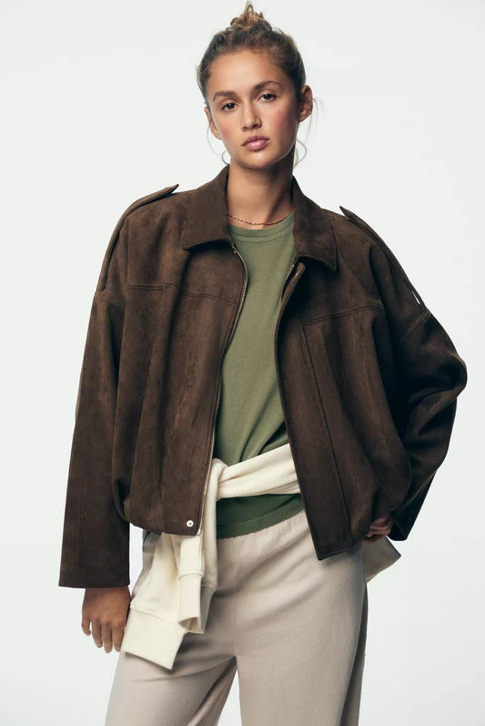 Bomber Suede Brown