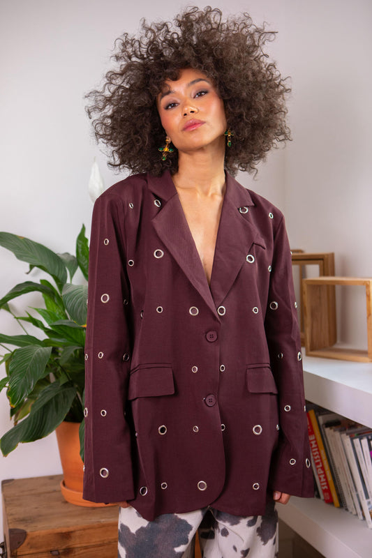 Blazer Circles Burgundy
