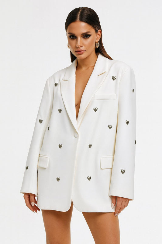 Blazer Hearts White