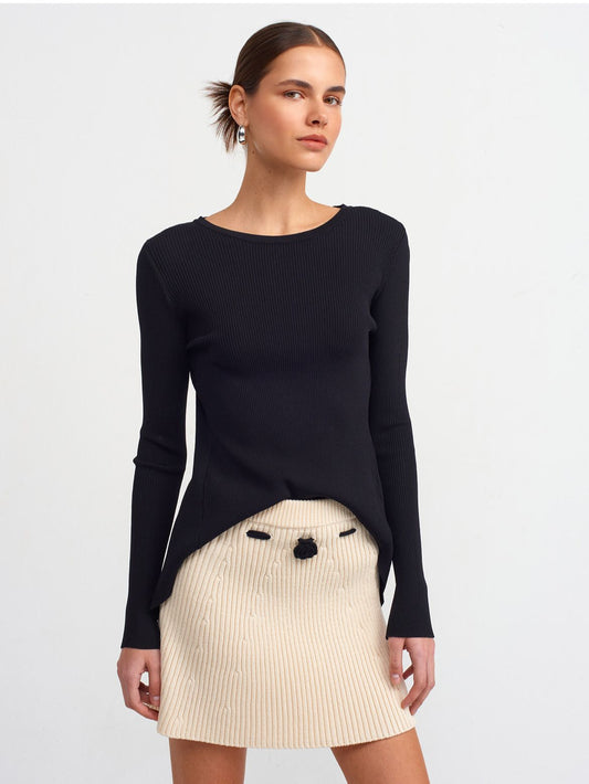 Knit Backless Black