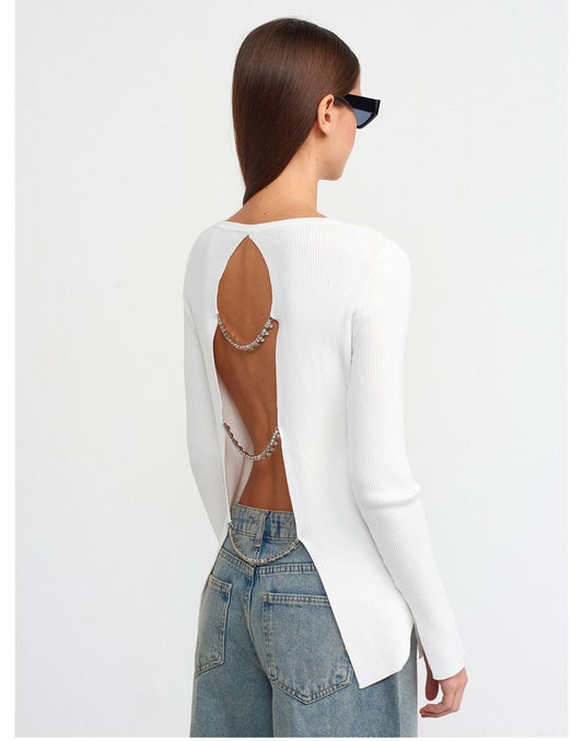Knit Backless White