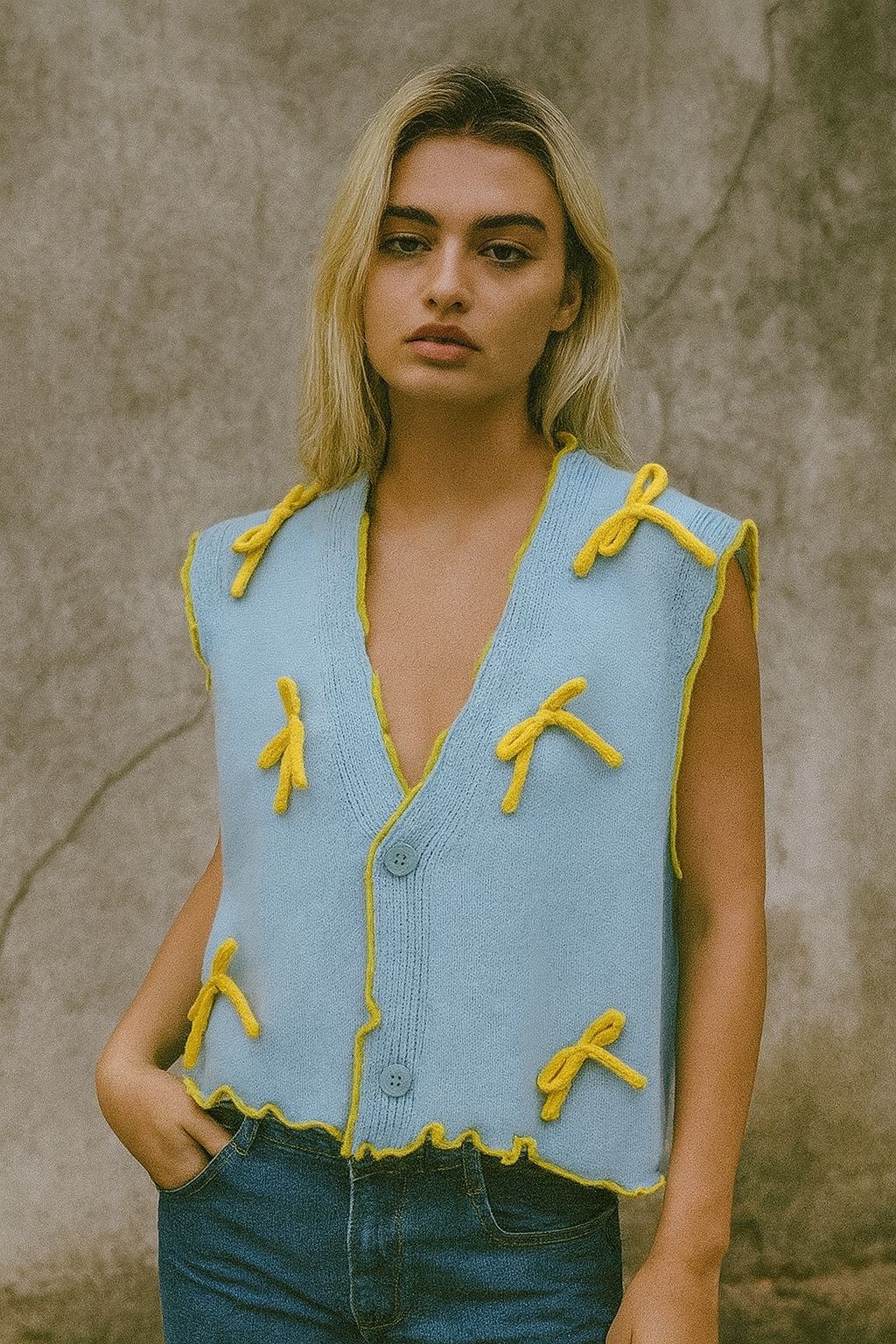 Vest Blue Ribbon Yellow