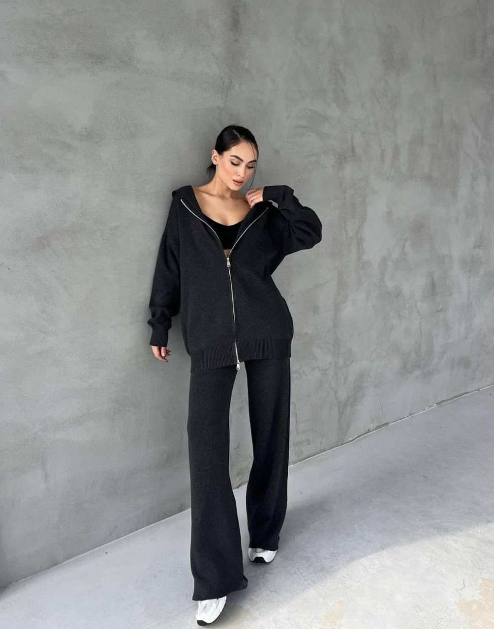 Grey dark Zipper Set