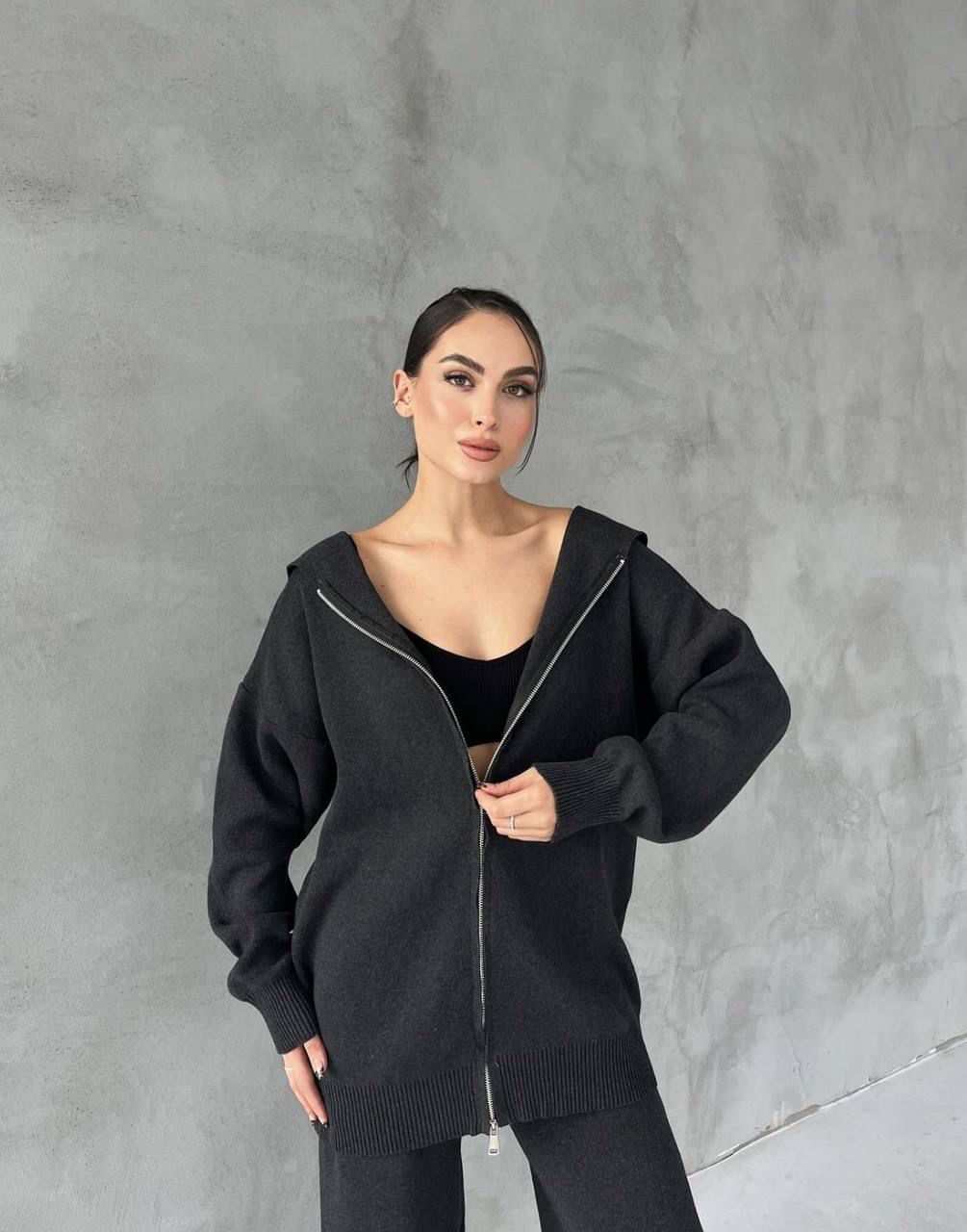 Grey dark Zipper Set