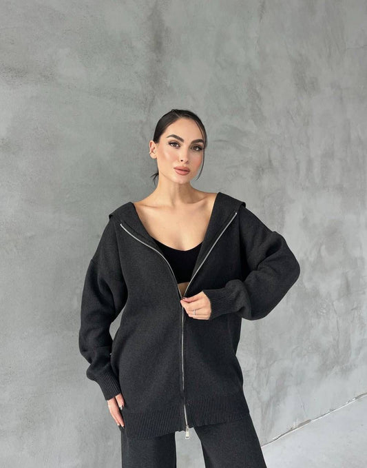 Grey dark Zipper Set