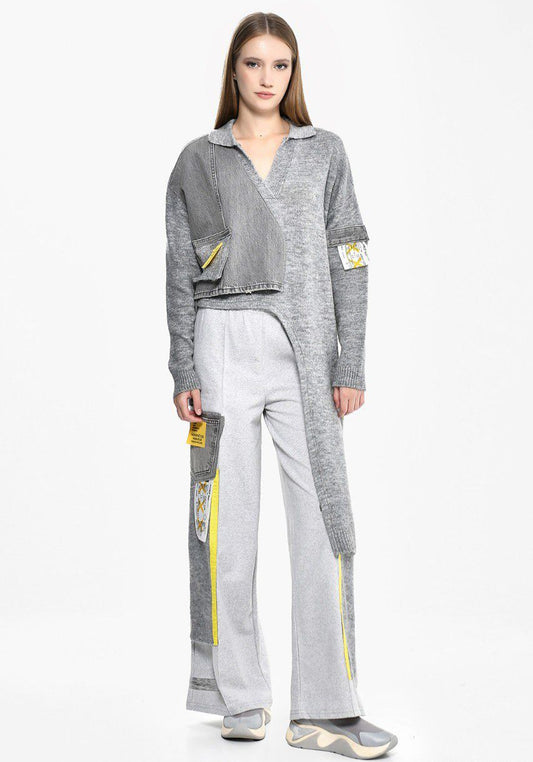 Grey Knit Longer Side DQ