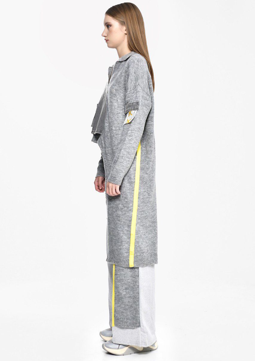 Grey Knit Longer Side DQ