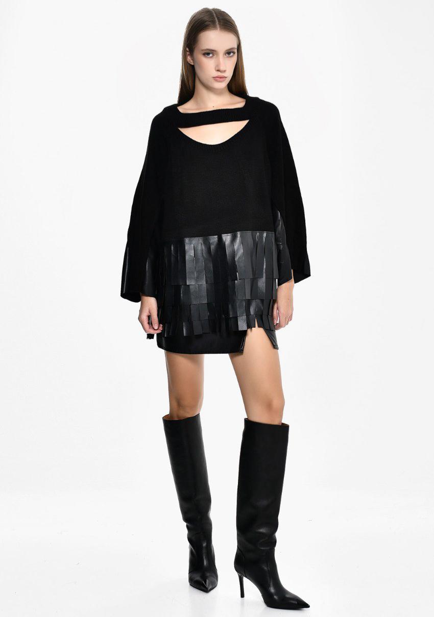 Black Knit Fringes DQ