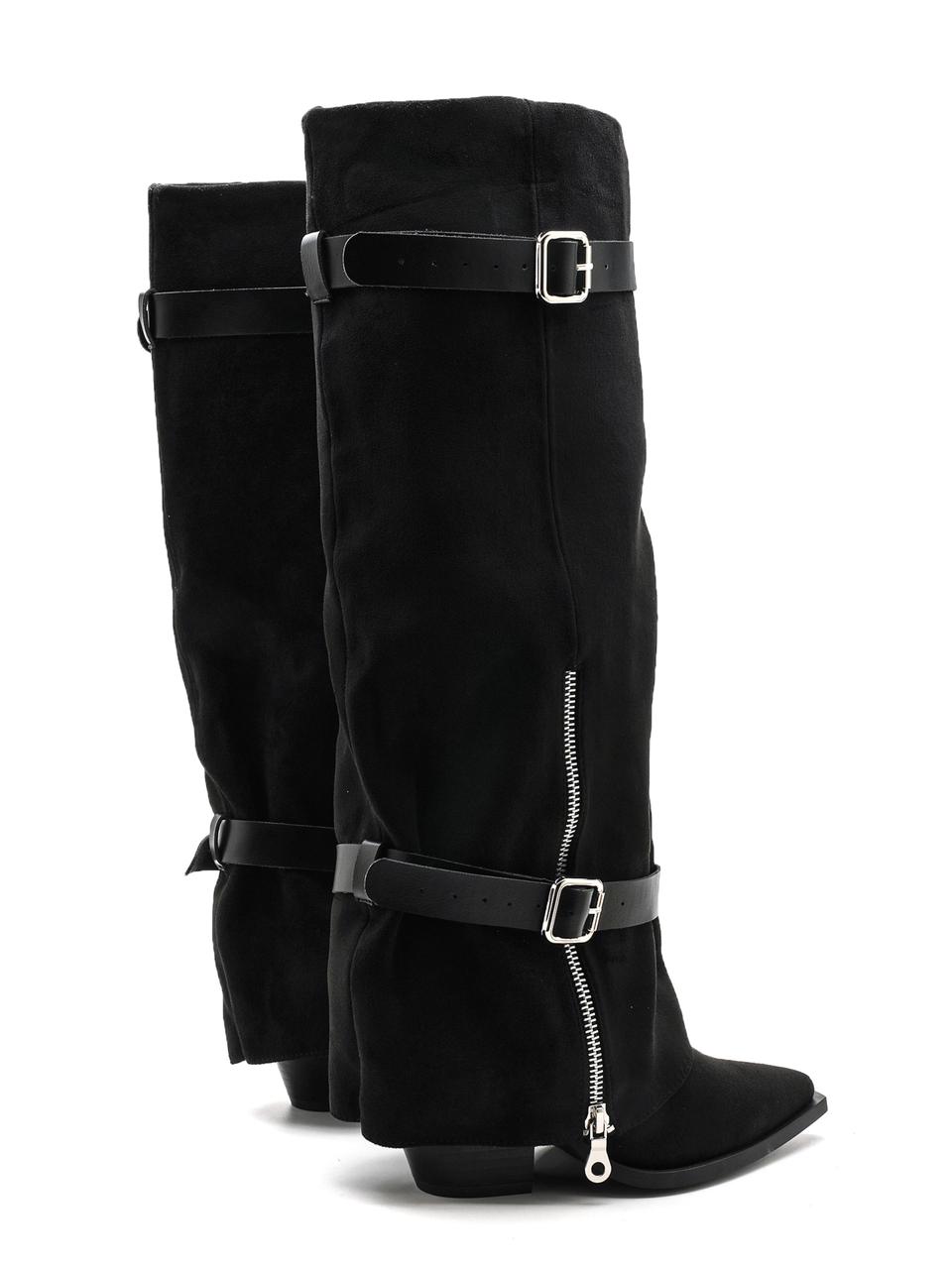 High Boots 2 Belts Black
