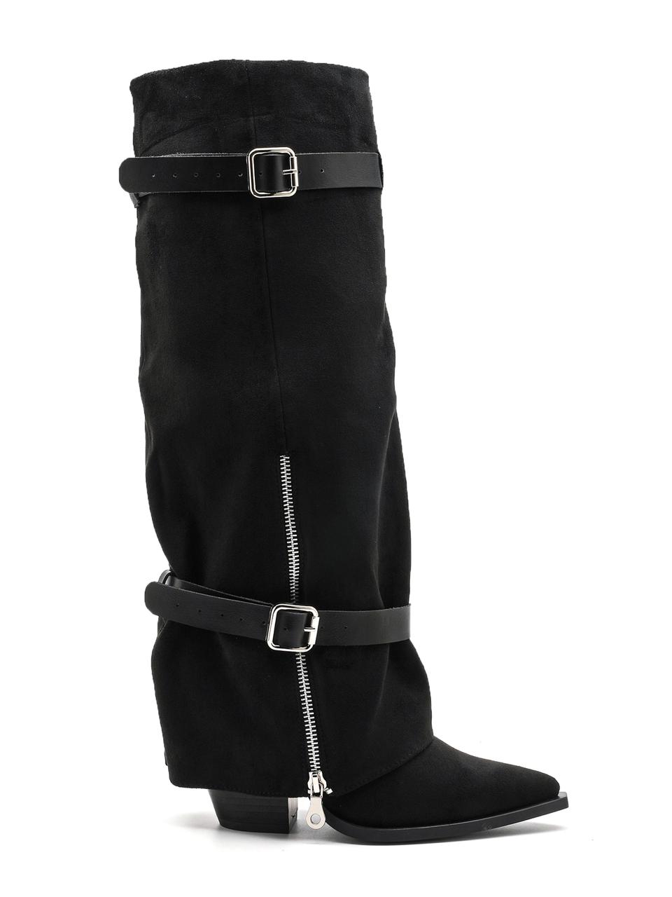 High Boots 2 Belts Black