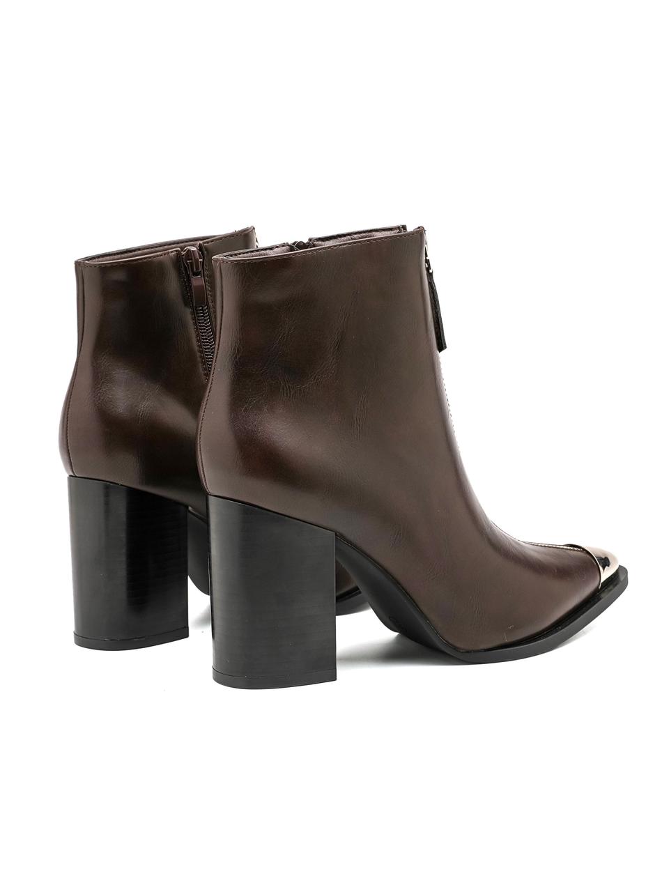 Half Boots Zipper Brown