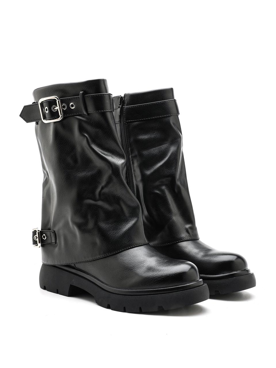 Half Belt Boots Black