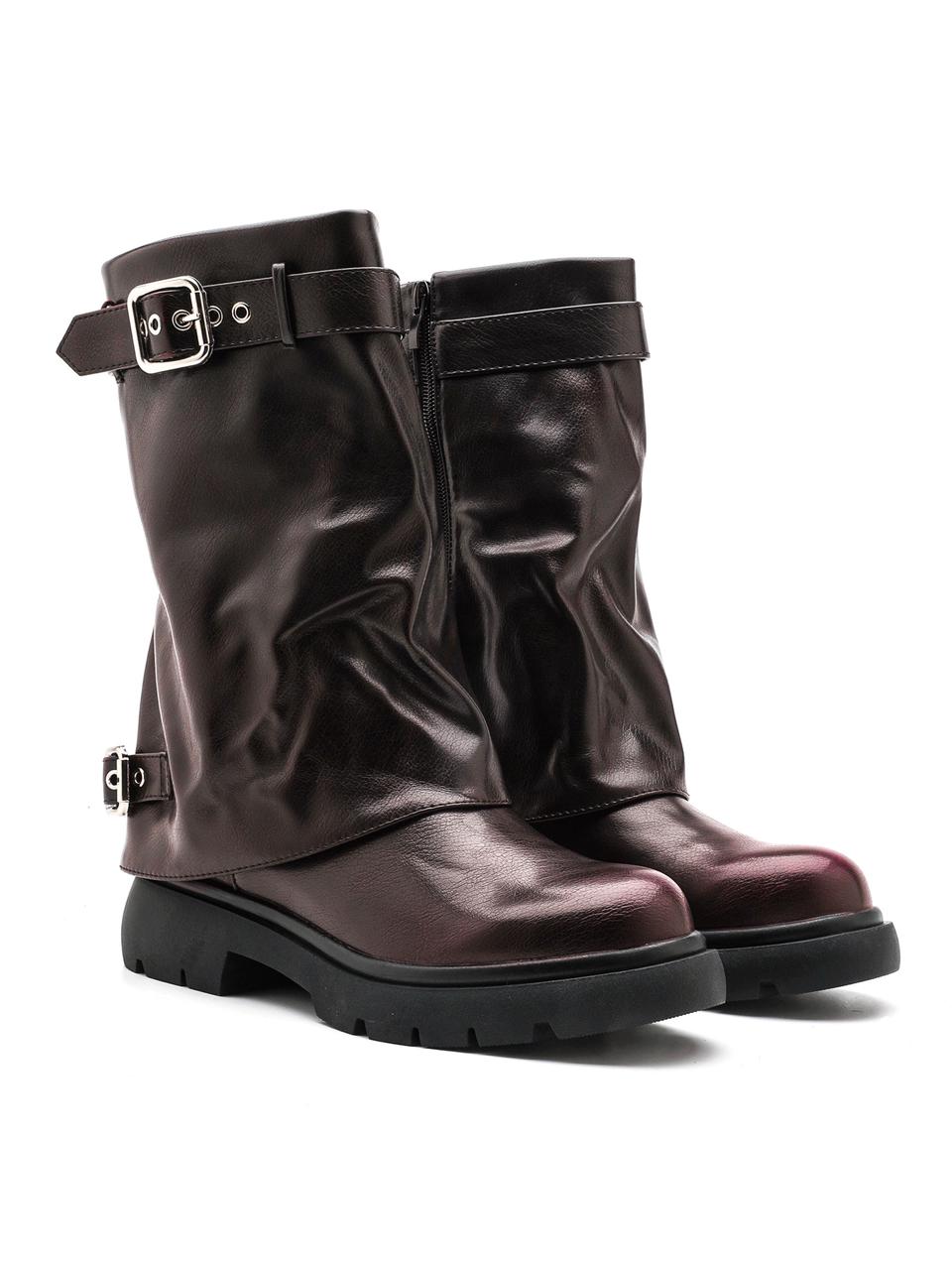 Half Belt Boots Brown