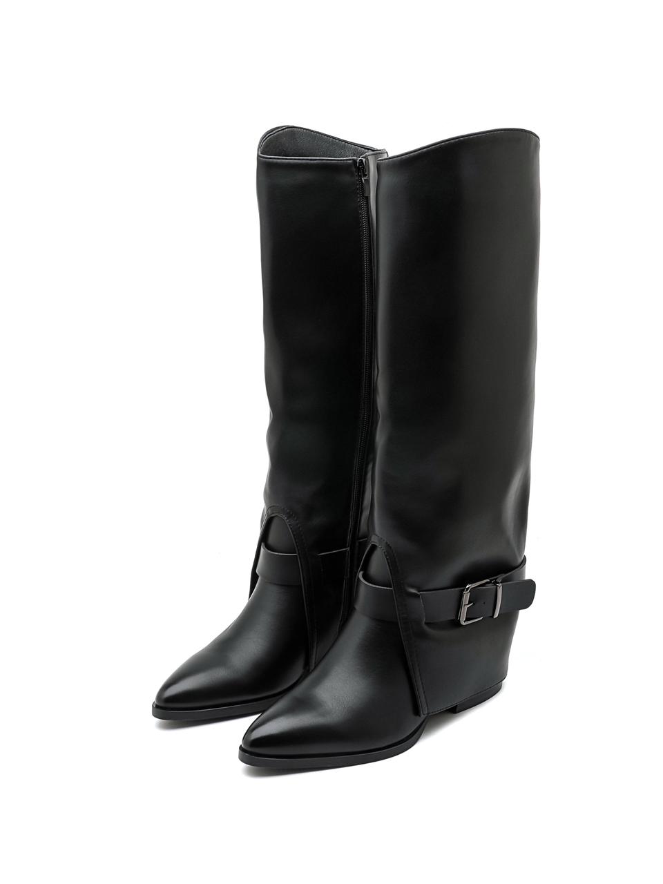 Curvy Long Boots Black