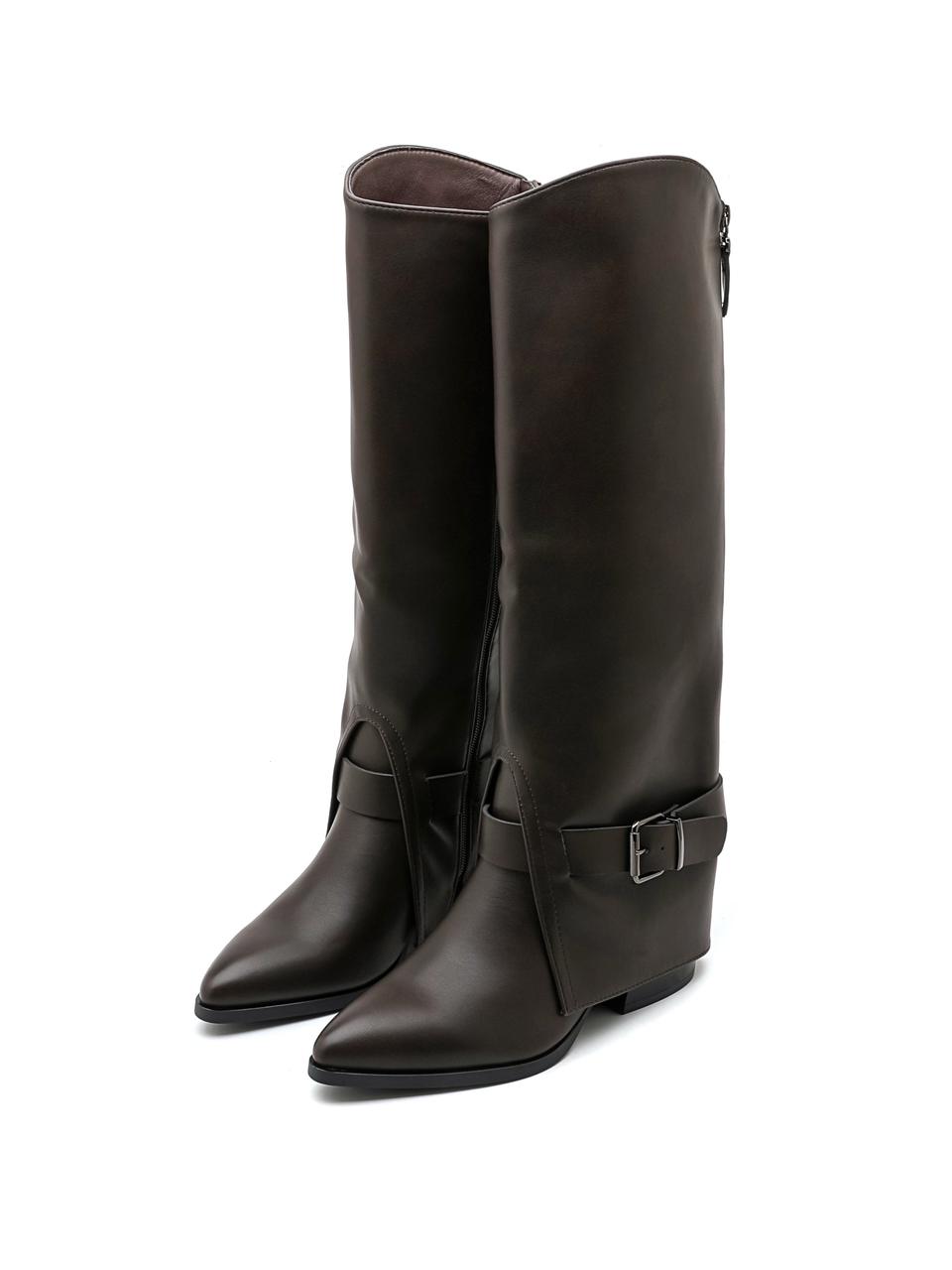 Curvy Long Boots Brown