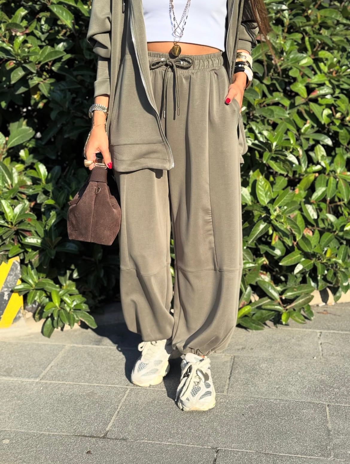 Set Long Hoddie Olive