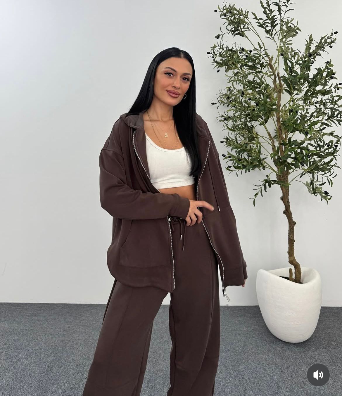 Set Long Hoddie Brown
