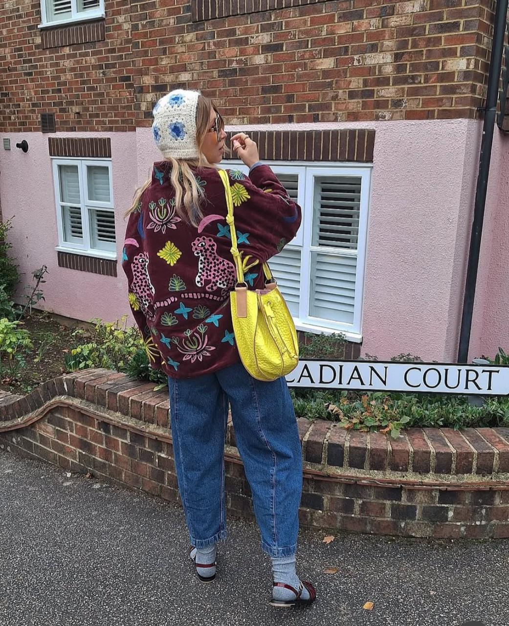 Jacket Embroidery Burgundy