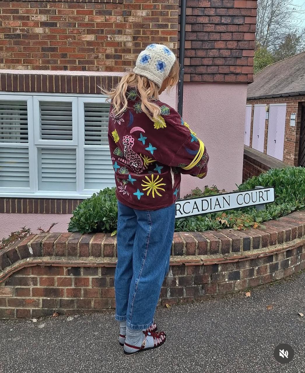 Jacket Embroidery Burgundy