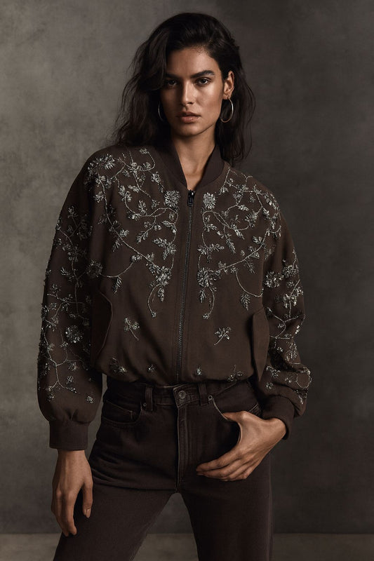 Jacket Brown Embroidery