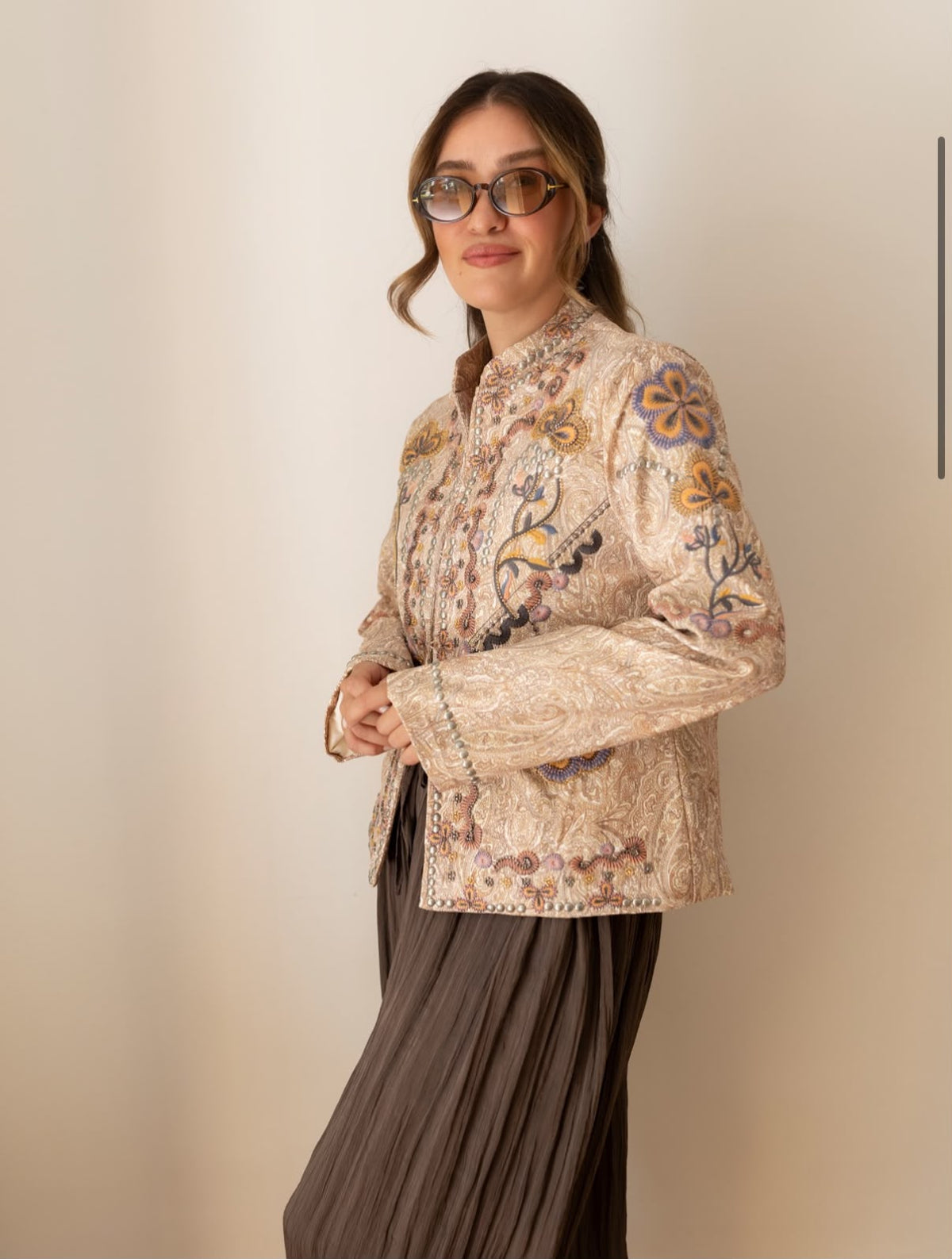 Jacket Embroidery Beige