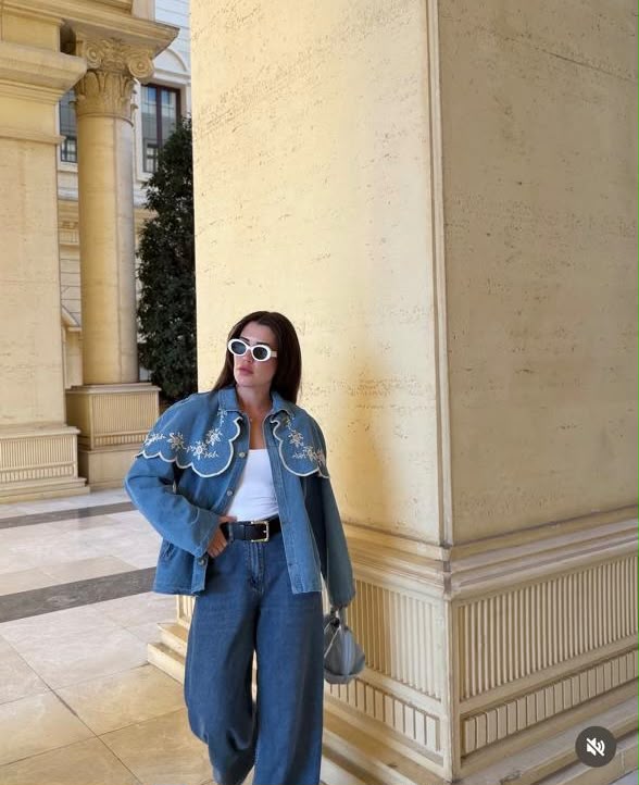 Jacket denim embroidered
