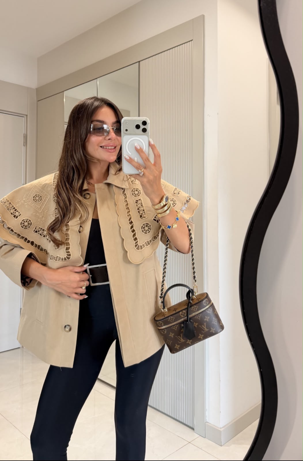 Jacket beige embroidered