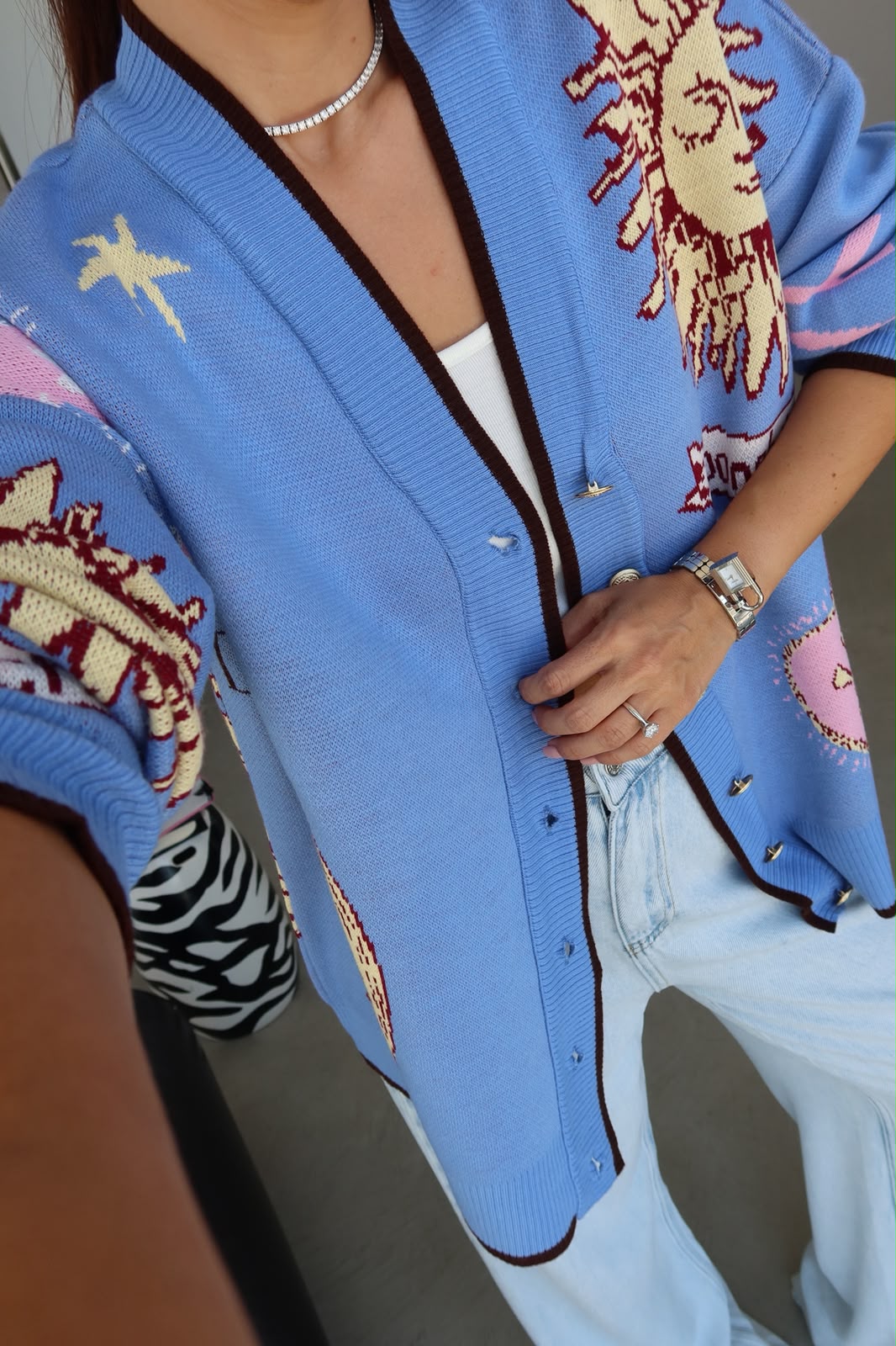 Cardigan pattern moonchild blue