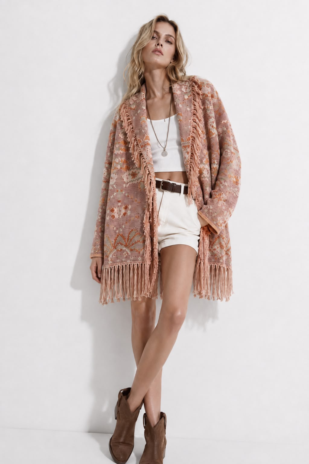 Cardigan pattern rose light