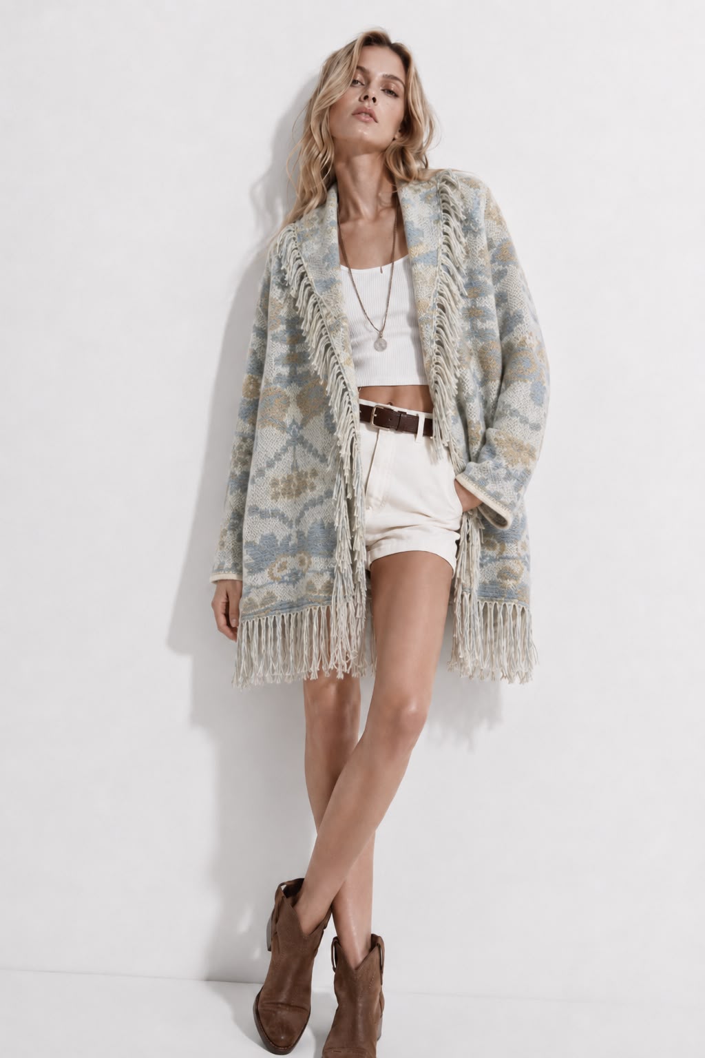 Cardigan pattern rose light