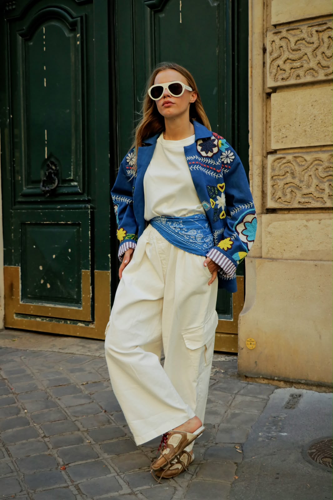 Jacket embroidery blue limited