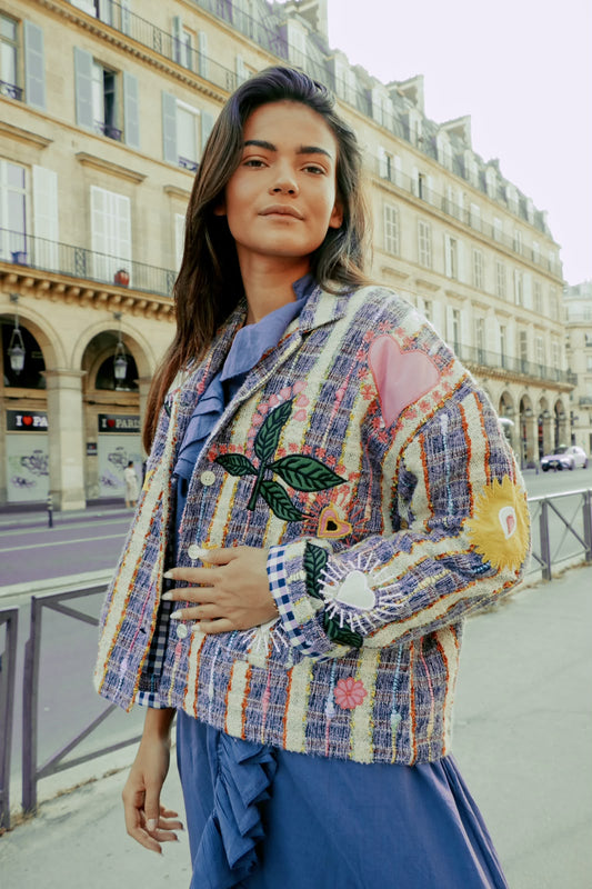 Jacket blue multicolor limited
