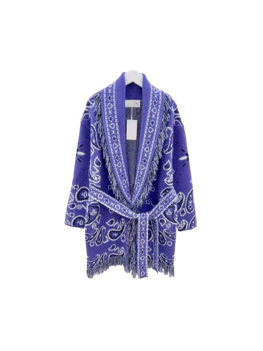Bandana cardigan purple