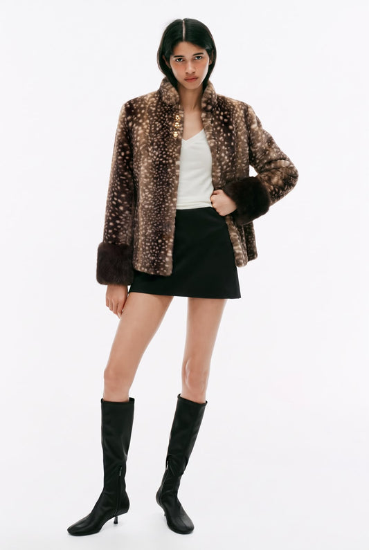 Jacket fur bambi brown