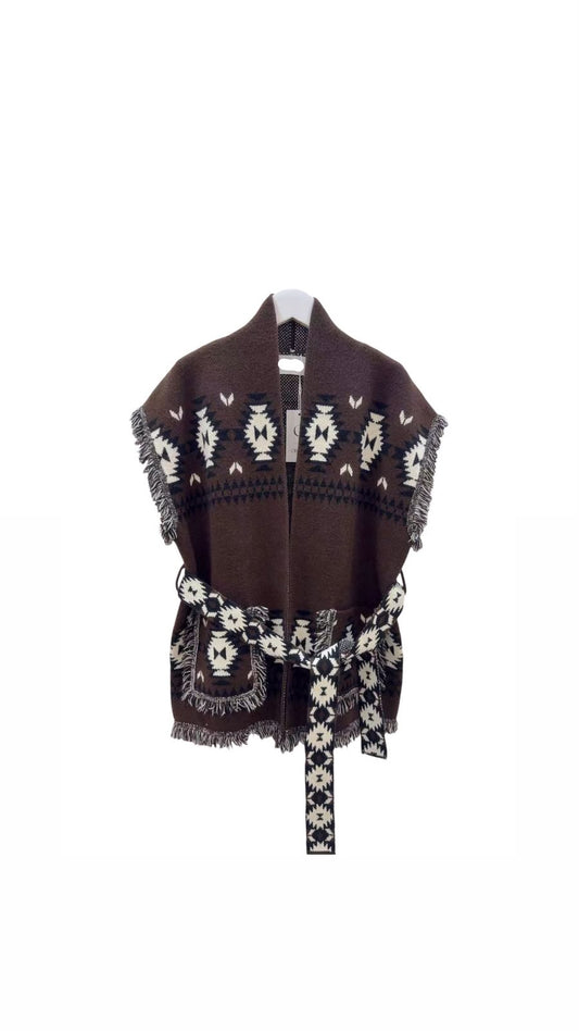 Vest zegzag brown