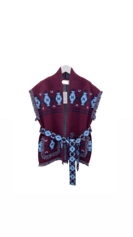 Vest zegzag burgundy