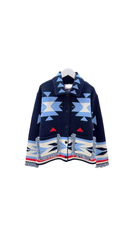 Jacket zegzag blue navy
