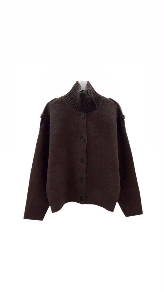 Jacket brown wool buttons