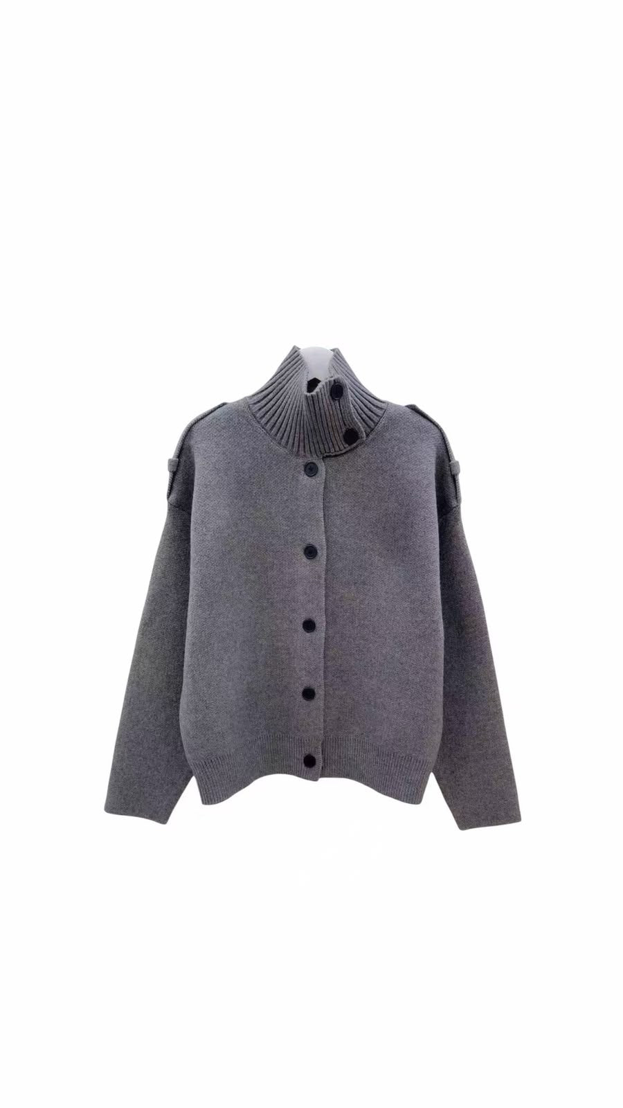 Jacket grey wool buttons