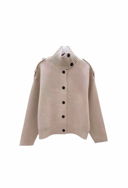 Jacket beige wool buttons
