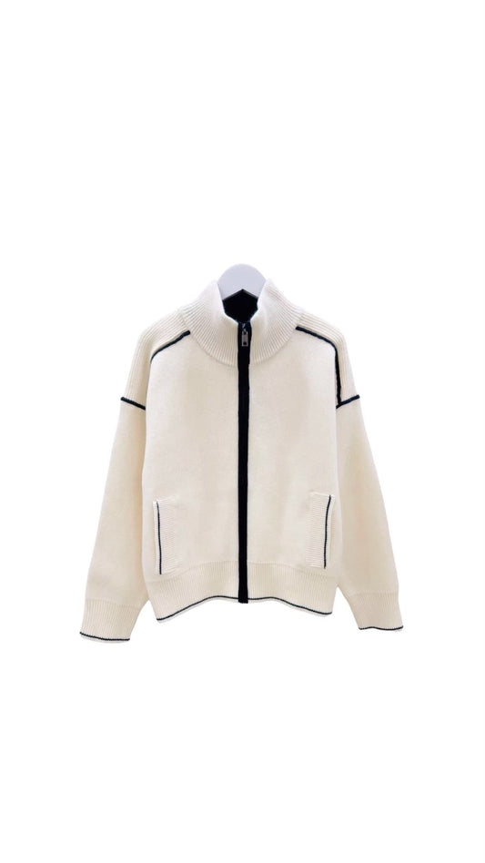Jacket offwhite zipper doubled