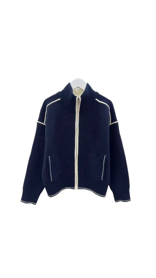 Jacket  navy zipper doubled